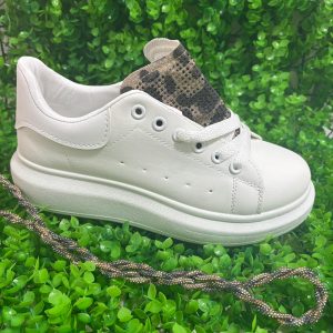Sneakers platform con stampa leopardo e lacci intercambiabili