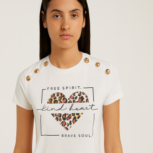 T-shirt Bianca "Kind Heart"