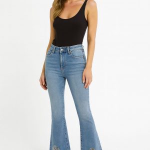 Jeans Flare Frange Gioiello